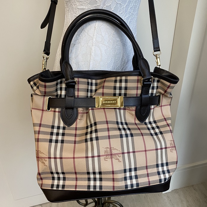 Burberry Xadrez large com marrom - Top Luxo